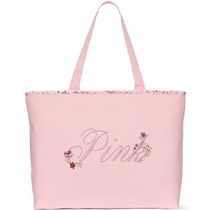 PINK by Victoria’s Secret Floral Pink Canvas Tote Bag